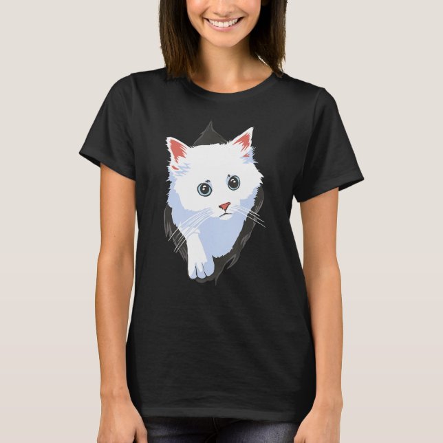 Camiseta Gato blanco (Anverso)