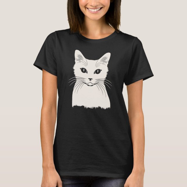 Camiseta Gato blanco (Anverso)