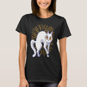 Camiseta Gato blanco asustado