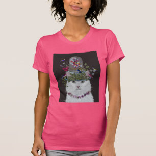 Camiseta Gato blanco con barra húmeda