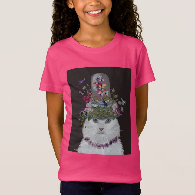 Camiseta Gato blanco con mariposa Bell Jar (Anverso)