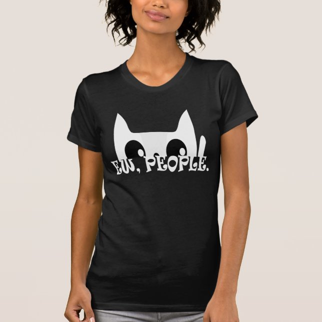 Camiseta Gato blanco divertido de Ew People (Anverso)