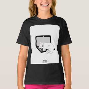 Camiseta Gato blanco durmiendo en Chicas de laptops Camiset