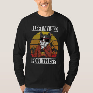 Camiseta Gato Blanco Enfadado Y Cansado Dejé Mi Cama Para E