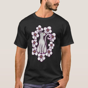 Camiseta Gato blanco gitano gitano gatito Rosa de arte de S