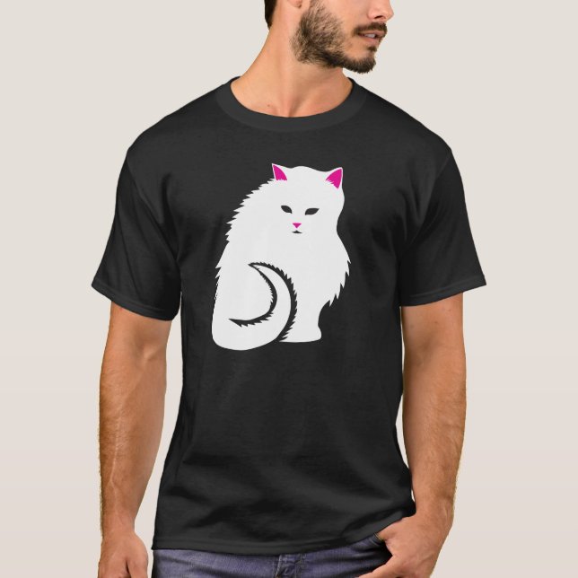 Camiseta Gato blanco lindo del gatito (Anverso)