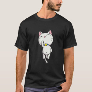 Camiseta Gato Blanco Lindo Dormido