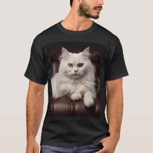 Camiseta Gato blanco majestuoso