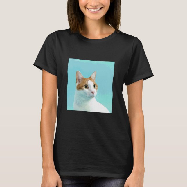Camiseta gato blanco marrón_001 (Anverso)
