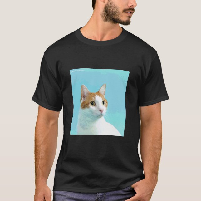 Camiseta gato blanco marrón_001 (Anverso)