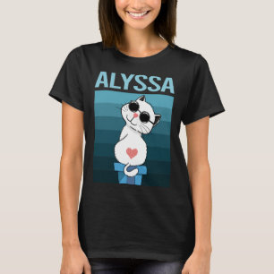 Camiseta Gato blanco - Nombre de Alyssa