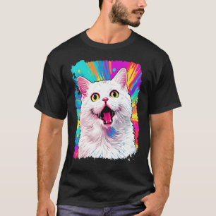 Camiseta Gato Blanco Pop Art
