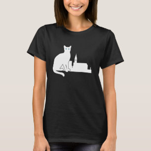 Camiseta Gato Blanco Silueta Viaje Alhambra España