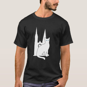 Camiseta Gato Blanco Silueta Viaje Catedral de Chartres Fra