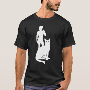 Camiseta Gato Blanco Viaje Silueta David por Michaelangelo