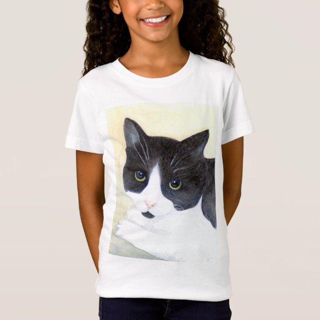 Camiseta Gato Blanco y Negro (Anverso)