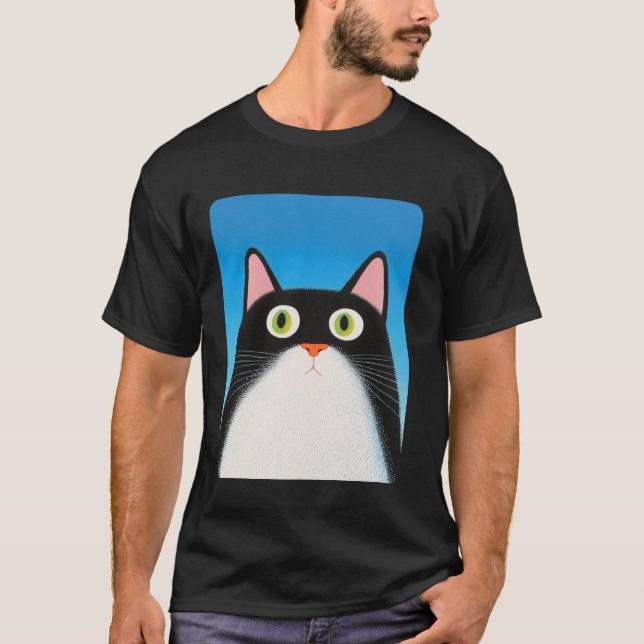 Camiseta Gato Blanco y Negro (Anverso)