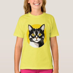 Camiseta Gato Blanco y Negro