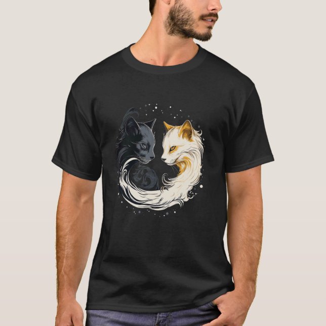 Camiseta gato blanco y negro (Anverso)