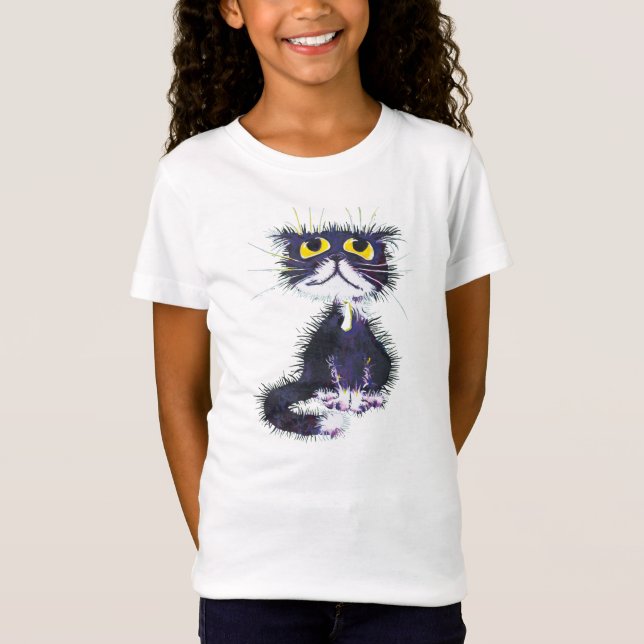 Camiseta Gato blanco y negro (Anverso)