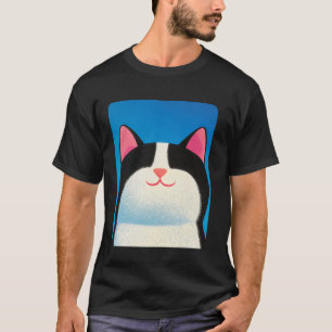 Camiseta Gato Blanco y Negro