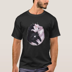 Camiseta Gato Blanco Y Negro Animal Yin Yang
