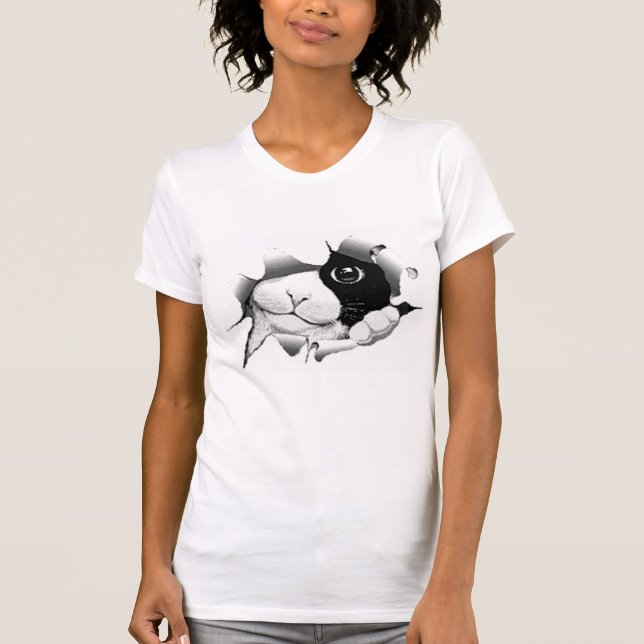 Camiseta Gato blanco y negro curioso del gatito (Anverso)