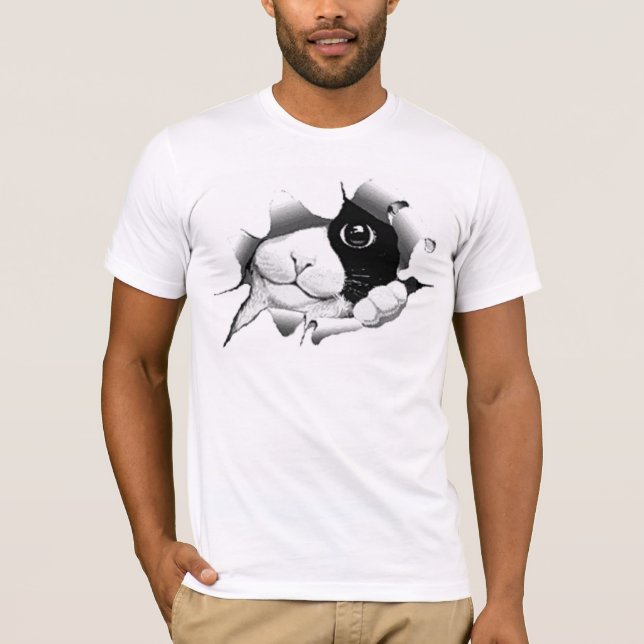 Camiseta Gato blanco y negro curioso del gatito (Anverso)