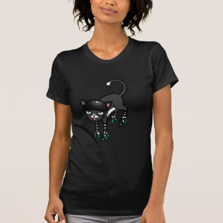 Camiseta Gato blanco y negro en Rollerskates
