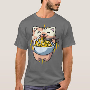 Camiseta gato boba come ramen anime kawaii neko, gato bebe