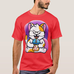 Camiseta gato boba come ramen anime kawaii neko, gato come