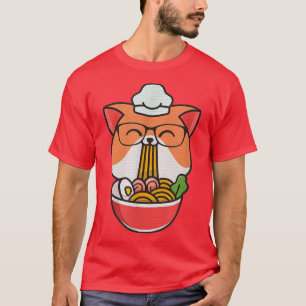 Camiseta gato boba come ramen anime kawaii neko, gato come 