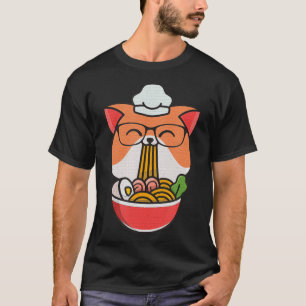 Camiseta gato boba come ramen anime kawaii neko gato come r