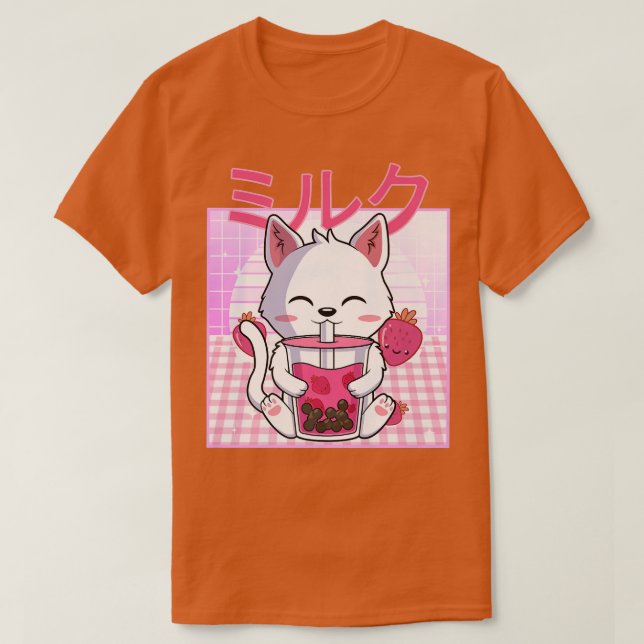 Camiseta Gato Boba Tea Bubble Tea Anime Kawaii Neko Gift Ki (Diseño del anverso)