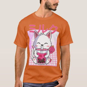 Camiseta Gato Boba Tea Bubble Tea Anime Kawaii Neko Gift Ki