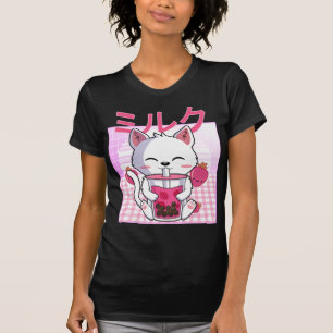 Camiseta Gato Boba Tea Bubble Tea Anime Kawaii Neko Gift Ki