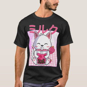 Camiseta Gato Boba Tea Bubble Tea Anime Kawaii Neko Gift Ki