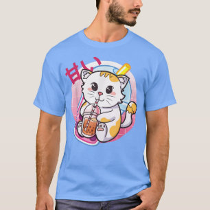 Camiseta Gato Boba Tea Bubble Tea Cat Lover Anime Kawaii Ne