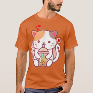 Camiseta Gato Boba Tea Bubble Tea Kawaii Anime Regalo japon
