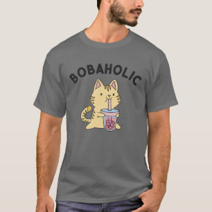 Camiseta Gato Bobaholic Kawaii Leche de burbuja Boba Tea