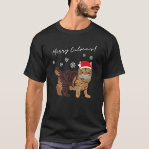 Camiseta Gato Bobtail Americano Feliz Catnavidad Gato de Na