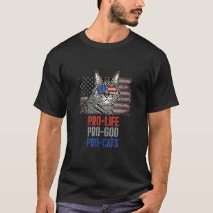 Camiseta Gato Bobtail americano Pro Life Pro God Pro Dios P