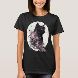 Camiseta Gato Bombay Acuarela Flor de Cerezo Japonesa