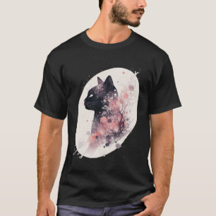 Camiseta Gato Bombay Flor de Cerezo Japonés Sakura Gato