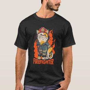 Camiseta gato bombero un gato disfrazado de bombero wit