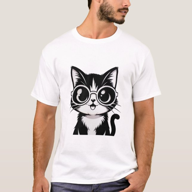 Camiseta Gato Bonito B & N (Anverso)