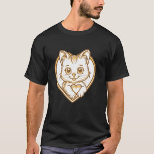 Camiseta Gato Bonito Con Corazón I Gato 1