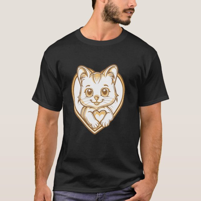 Camiseta Gato Bonito Con Corazón I Gato 1 (Anverso)