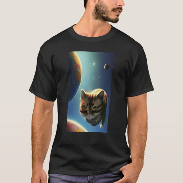 Camiseta Gato Bonito en el Espacio (Anverso)