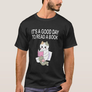 Camiseta Gato Bonito Es Un Buen Día Para Leer Un Libro Bibl